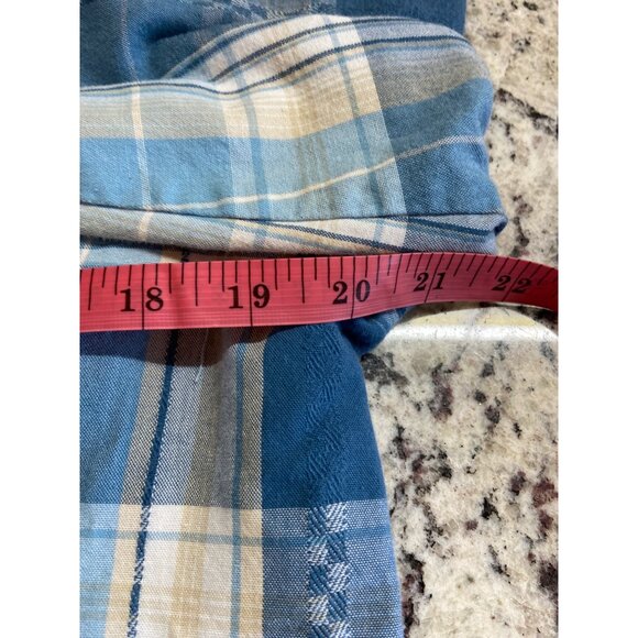 Alfred Dunner Women Shirt Medium Blue Plaid Long Sleeve ButtonUp Preppy Academia - Picture 6 of 8